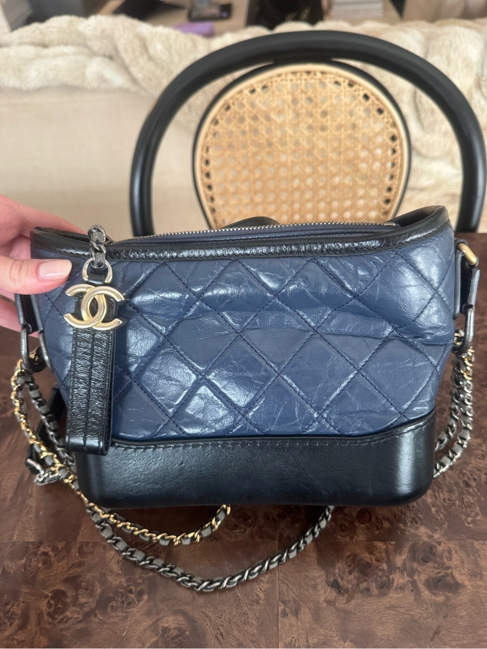 USED - Chanel Gabrielle Bag Navy and Black